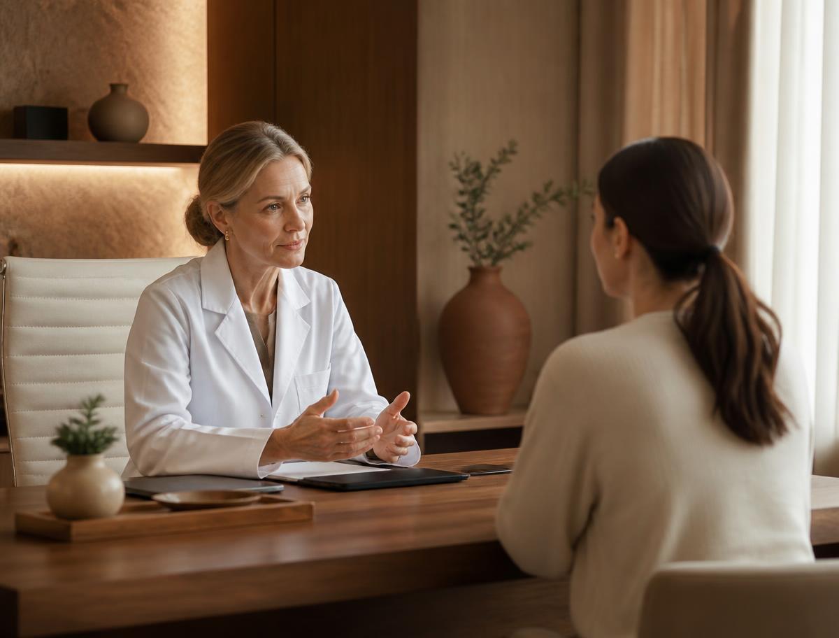 Consulta com endocrinologista em consultório premium